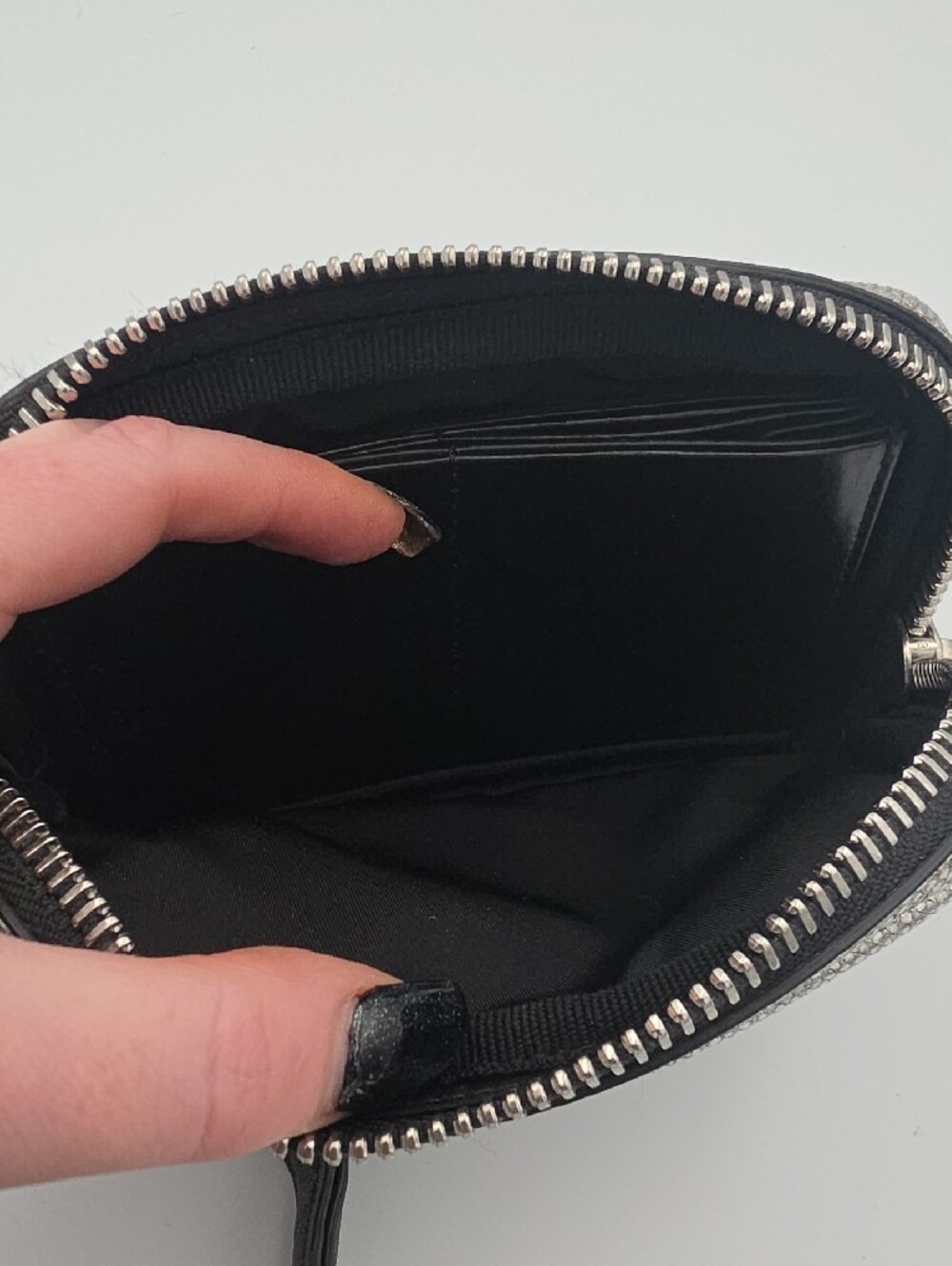 Alexander Wang Metallic Silver Small Wristlet Clutch W/ Silver Hardware (EUC)🩶 - Picture 7 of 15